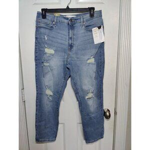 Levi's Mom Jeans Juniors Distressed High Rise Light Wash 17 33W NWT